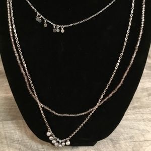 American Eagle Outfitters Silver Layered Necklace